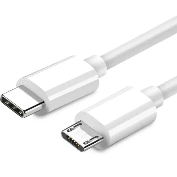 Кабель зарядний NNBILI Type-C — MicroUSB 0.3м 2.4A white 00000007499 фото