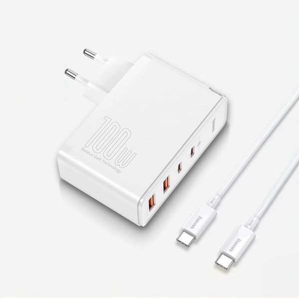 Зарядний пристрій Baseus GaN2 Pro Quick Charger CCGAN2P-L02 Type-C+USB 100W EU white 00000006889 фото