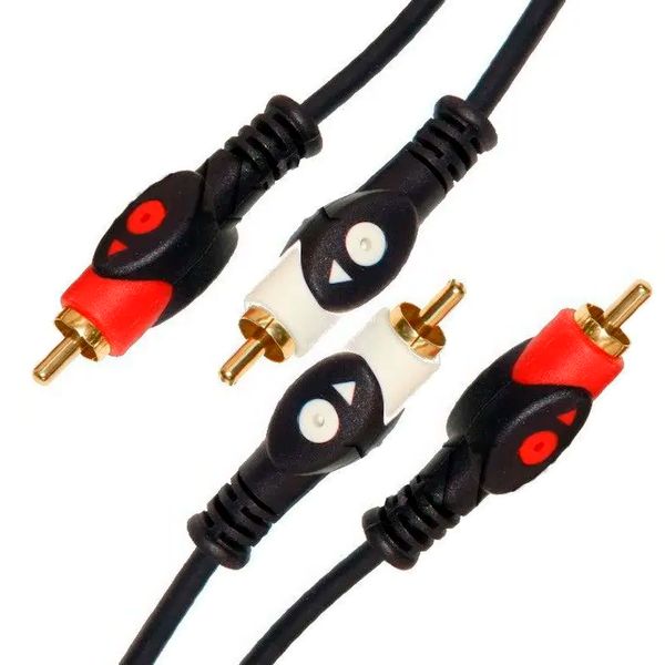 Кабель звуковий TCOM 2 RCA - 2 RCA 1,8м black 00000007766 фото